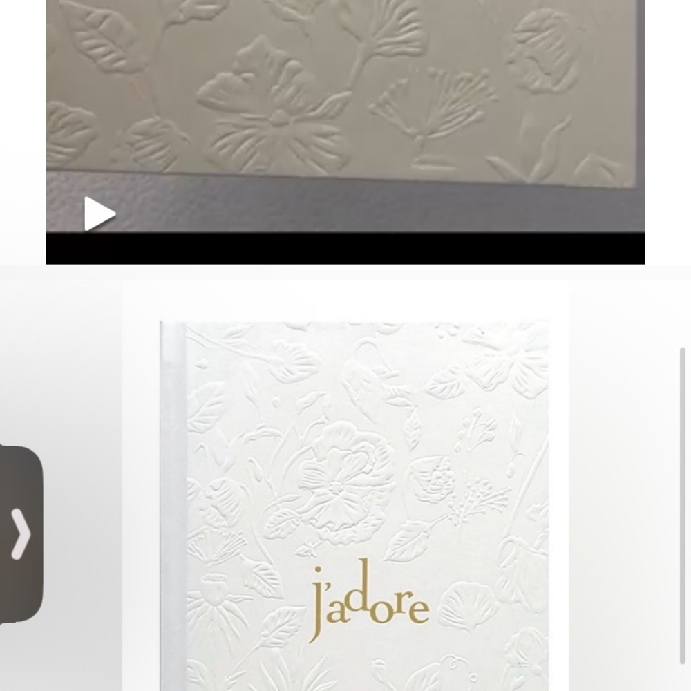 NWOT Dior J'adore white floral Embossed Notebook